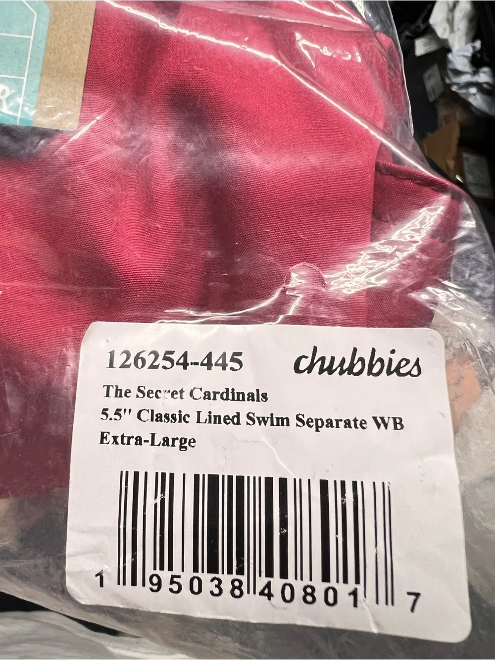 New‎ Chubbies NFL Arizona Cardinals Red and Black Lined Swim Shorts Trunks 5.5”